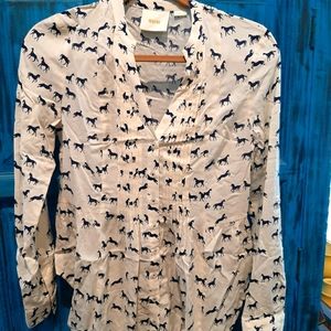 Anthropologie Brand Adorable Horse 🐎 Print Blouse